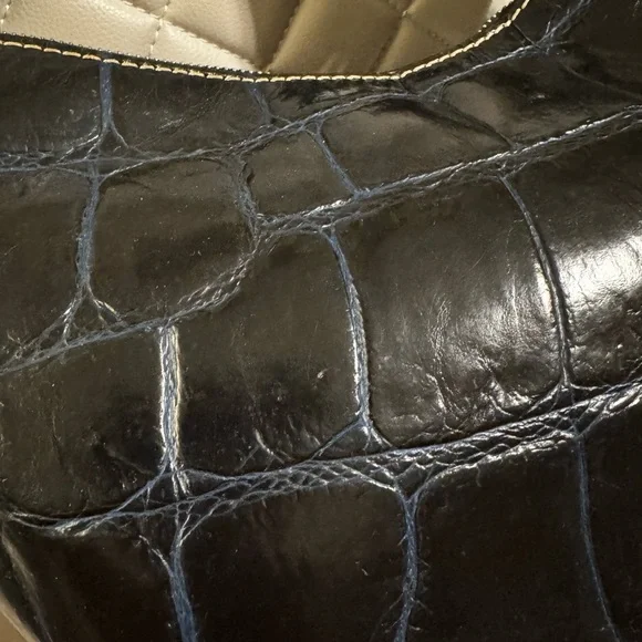 Dooney & Bourke Navy Blue Croc-Embossed Women's Bag - Picture 5 of 10